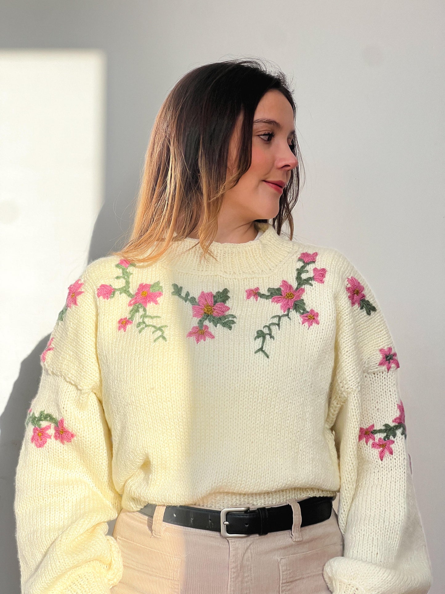 Tejido Esencia Floral marfil